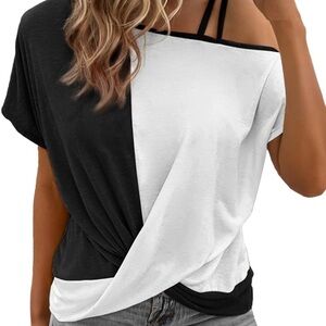 NWT Black and White Women's Top